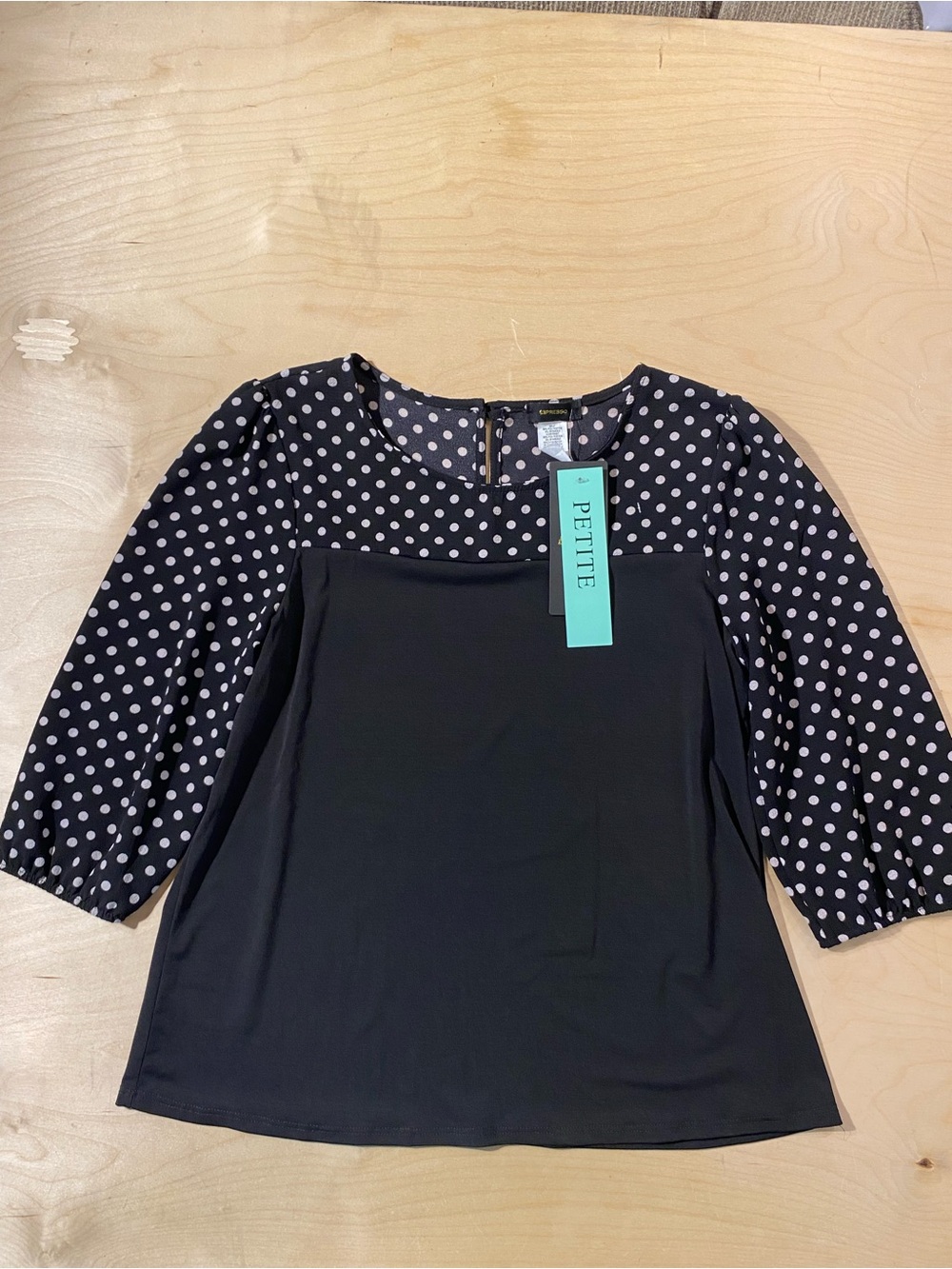 Espresso Black Polka Dot Sleeve Blouse PXL (RV) - Picture 1 of 9